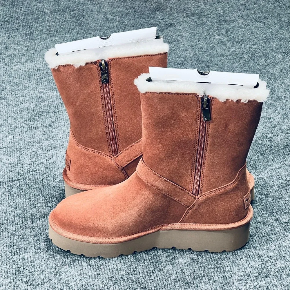 NIB Koolaburra by UGG Kelissa Short Suede Boots Women's 8 Baked Clay 1152030‎